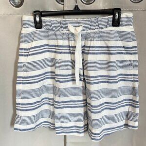 J Crew Womens Skirt Size 6 Nautical Stripe 100% Linen Pull On Beach Preppy 18584